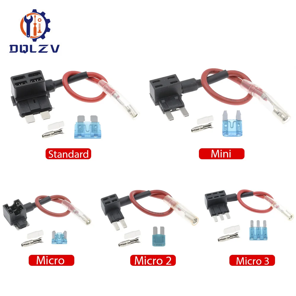 Uchwyt bezpiecznika 12V Dodatkowy adapter TAP Micro Mini Standardowy bezpiecznik samochodowy Ford ATM APM Blade z bezpiecznikiem samochodowym 10A Blade z uchwytem