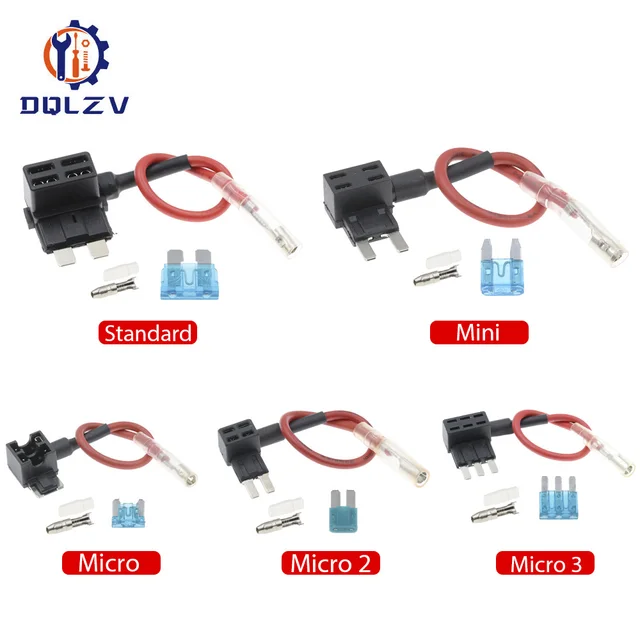 Uchwyt bezpiecznika 12V Dodatkowy adapter TAP Micro Mini Standardowy bezpiecznik samochodowy Ford ATM APM Blade z bezpiecznikiem samochodowym 10A Blade z uchwytem