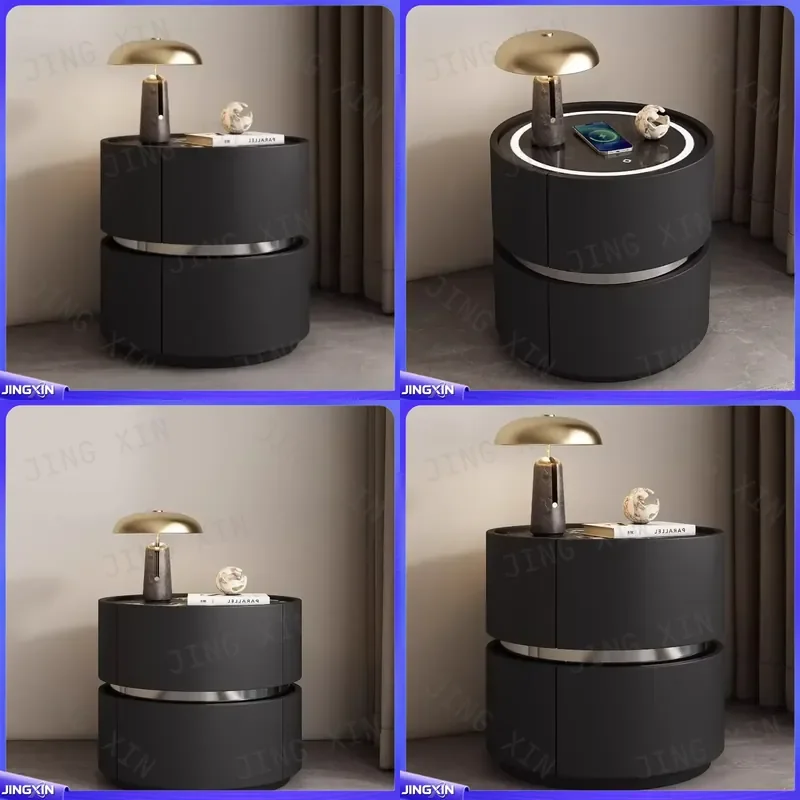 Custom for Luxury Mid Century Modern Bedside Table Unique Low Nightstand Decor Home Furniture Bedroom Side Table Storage