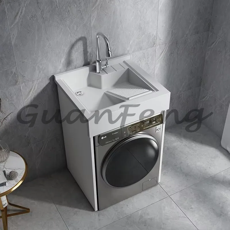Honeycomb Aluminum Laundry Cabinet | Balcony Integrated Washing Machine Compact Countertop