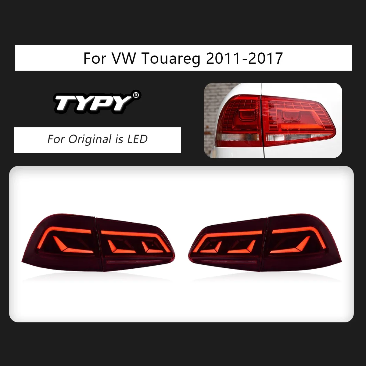 TYPY Car For VW Touareg LED Taillight 2011-2017 Upgrade Modified