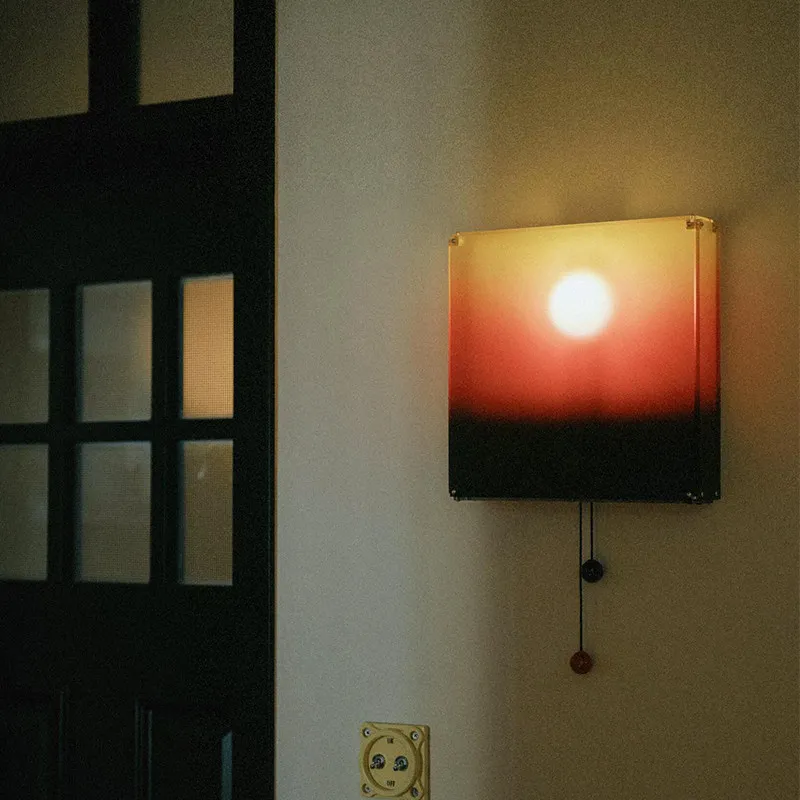 Wire-free charging wall lamp Bauhaus living room housewarming gift room bedside lamp sunset sunrise lying ambient lamp