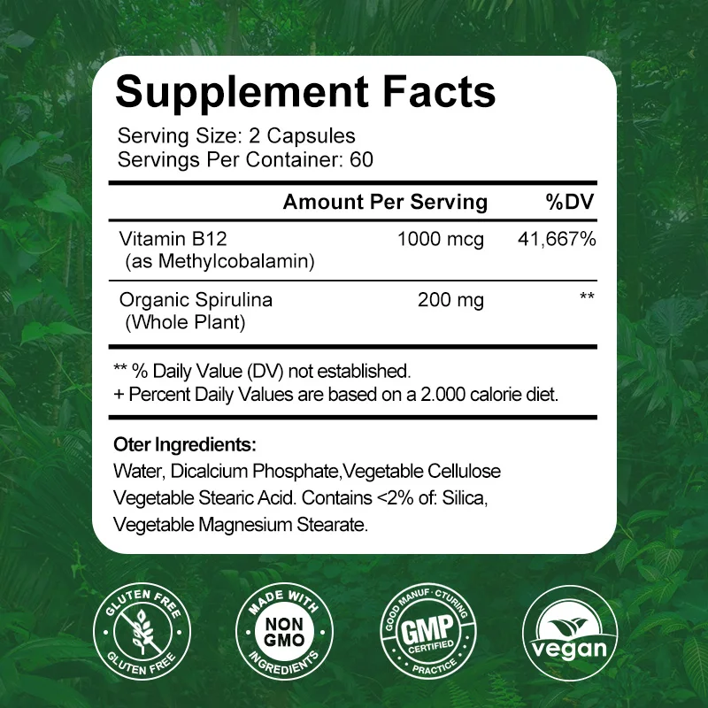 Vitamin B12 1000mcg, Supports Energy Metabolism and Nervous System, Blood Cell Function, Healthy Sleep Vitamin Supplement
