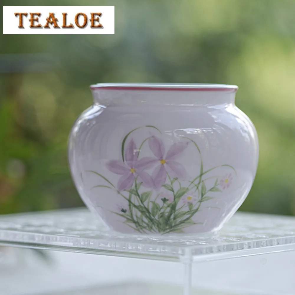 

400ml Apricot Powder Ceramic Jianshui Boutique Hand-painted Tea Washing Traditional Tea Washing Basin Chaxi Crafts Decoration