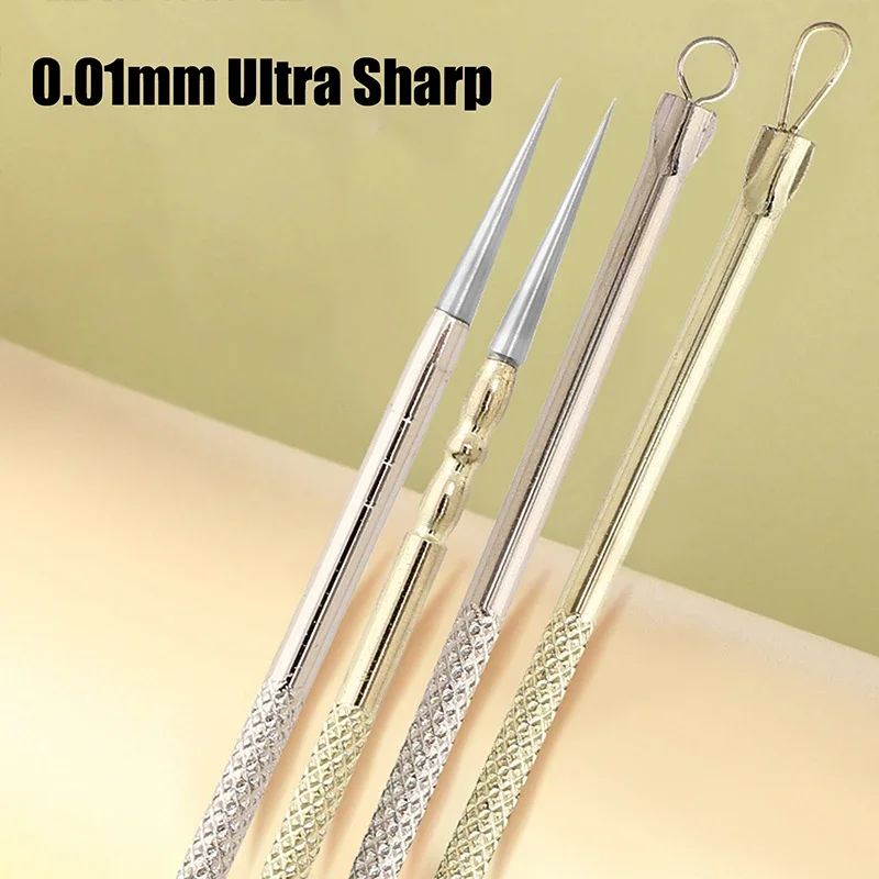 0.01mm Mee-eter Comedo Acne Puistje Smet Extractor Remover Rvs Naalden Verwijderen Gereedschap Gezicht Huidverzorging Porie Cleaner