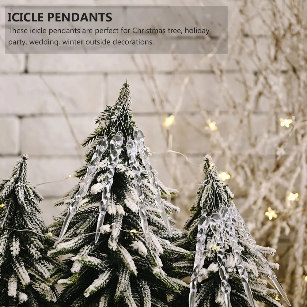 

36Pcs Clear Simulation Pendant Lightweight Acrylic Christmas Tree Ornament Holiday Decoration Pendant