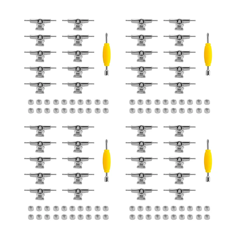 WOWFU-40 ชิ้น ทรัคส์ฟิงเกอร์บอร์ดขนาด 29 มม. สำหรับฟิงเกอร์สเก็ตบอร์ด พร้อมน็อต ประแจ และไขควง