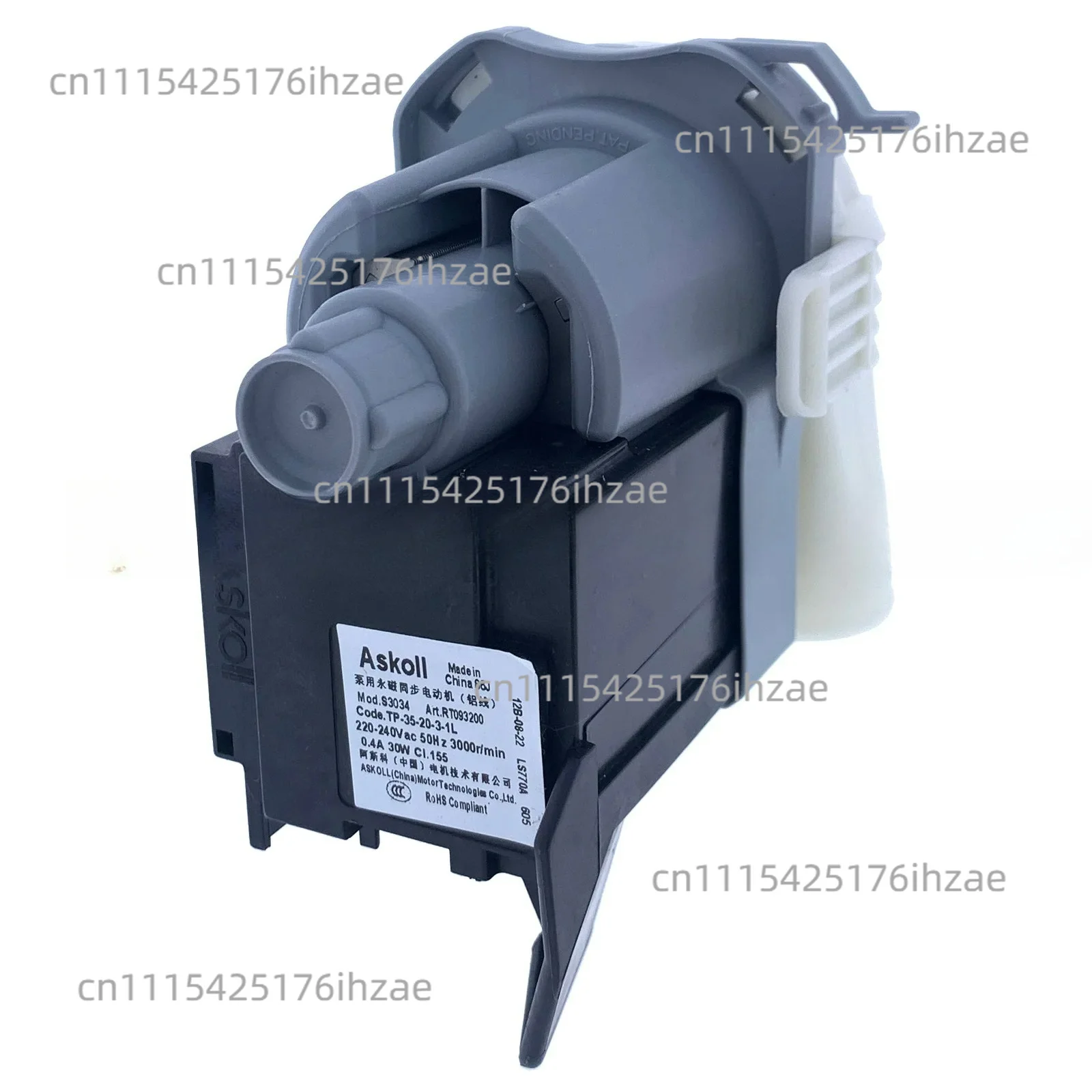 Motor para Lavavajillas Askoll S3034 de 30W, Bomba Síncrona de Imán Permanente para Midea 11001011001769