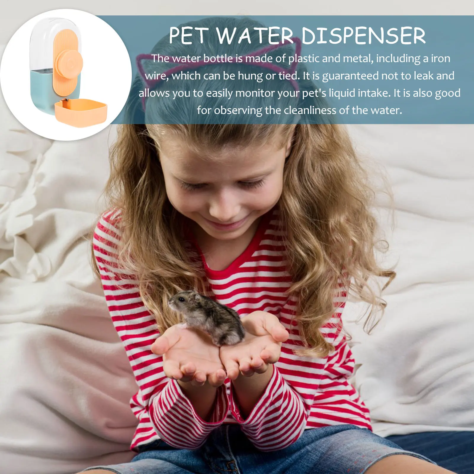 Hanging Water Feeder For Rabbits Automatic Pet Dispenser Cage Compatible Small Animals Bunny Ferret Guinea Pig Hedgehog