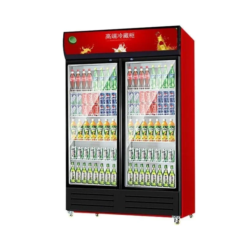 Vertical Glass Door Fridge Display Case Home Retail Digital Temperature 220V Compressor Soft Drink Freezer Store Restaurant Use