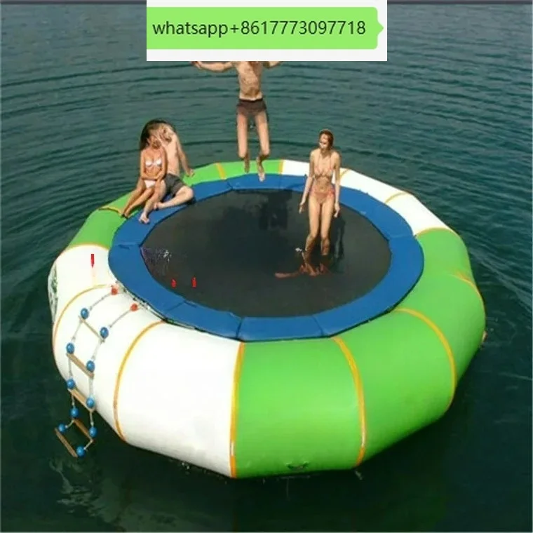 (Random color）Water jumping bed trampoline large water pass outdoor inflatable water hot wheel seesaw