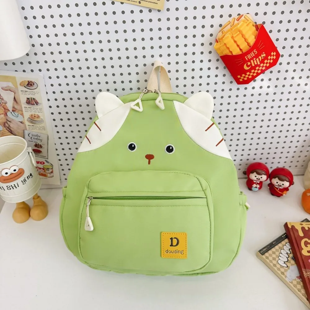 Cute Nylon Cat Backpack Waterproof Adjustable Straps Children Shool Bag Large Capacity Foldable Cartoon Printed Daypack Gifts