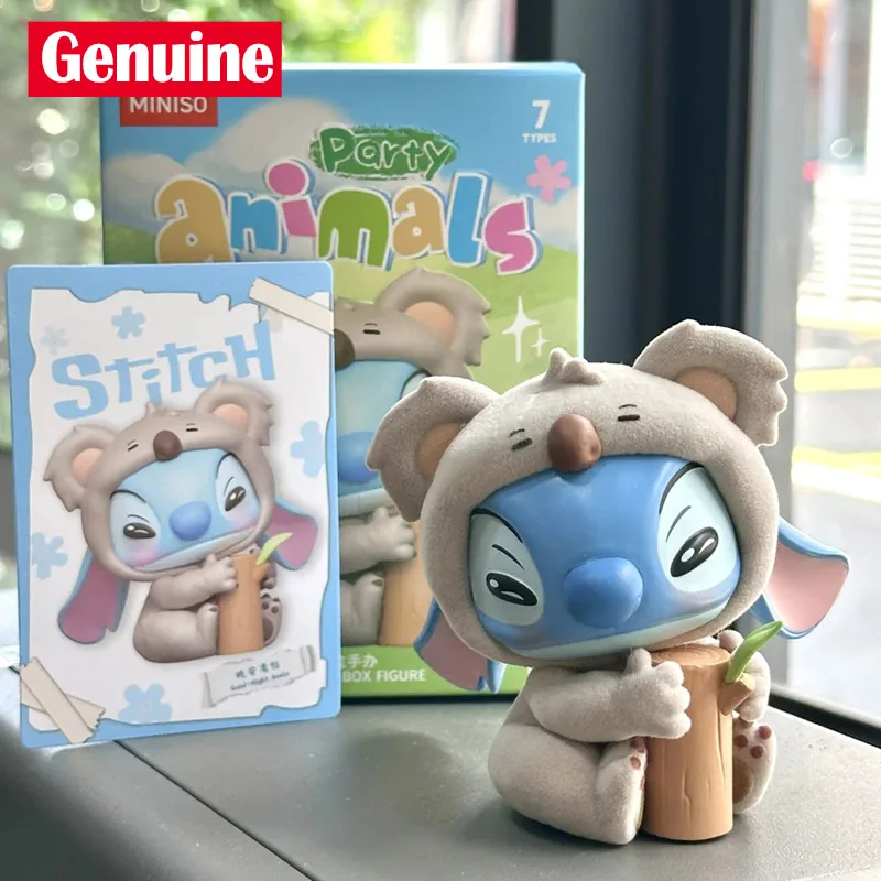 Miniso Disney Blind Box Lilo Stitch Animal Party Serie Mini Statue Puppe Trendiges dekoratives Spielzeug für Mädchen Mystery Geschenk