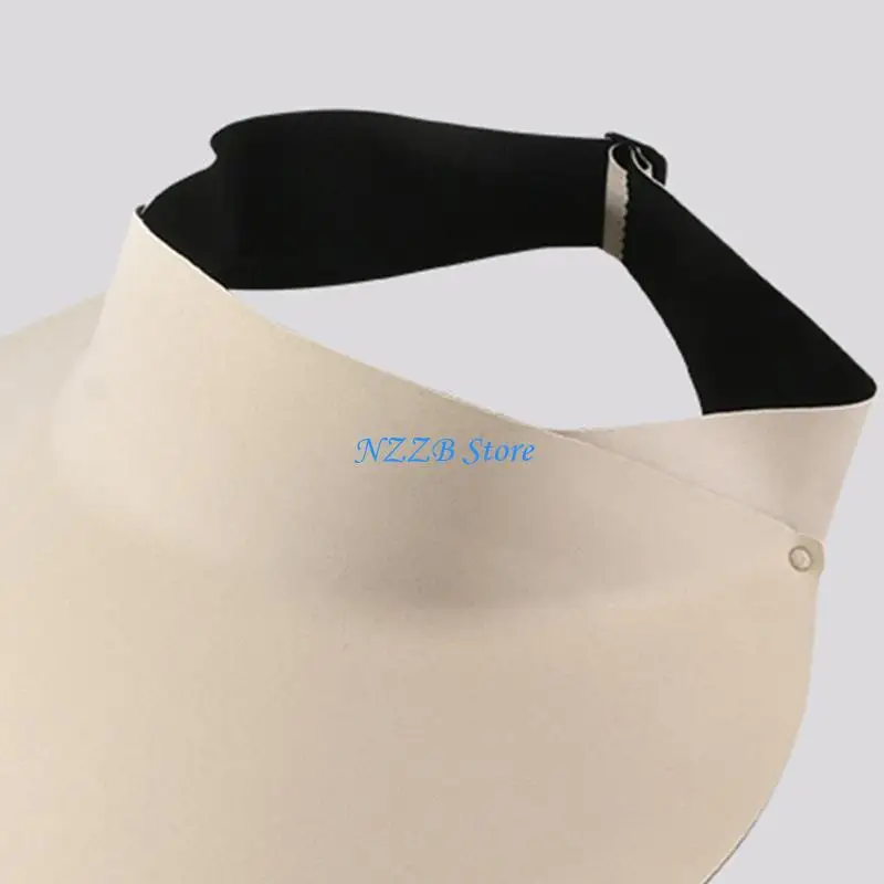 T21F قبعة شمسية نسائية بحافة واسعة قابلة للطي، قبعات مفتوحة للشواطئ للرجال #2