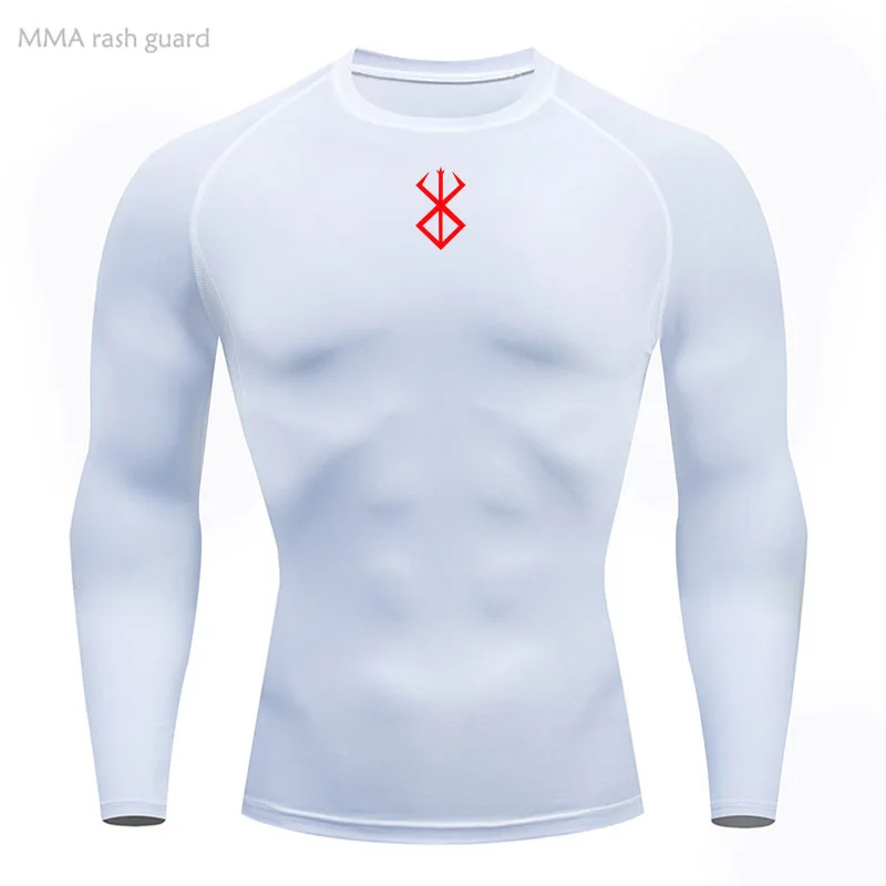 Men's Compression Long Sleeve Shirt Gym T-shirt Sweat Quick Dry Sportswear Rash guard Male Muscle Shirt Top Running Sports