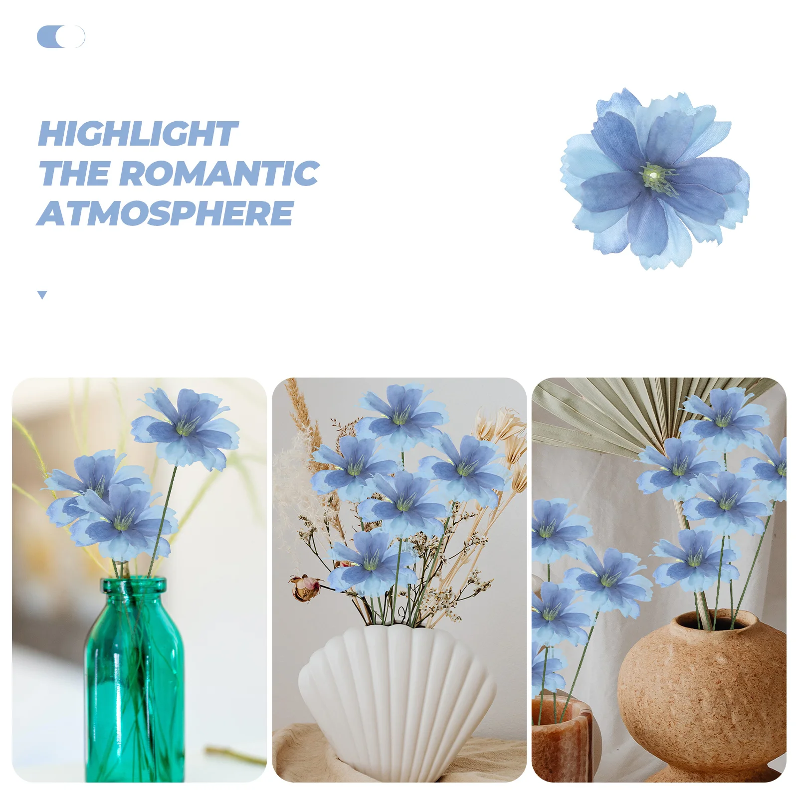 

100 Pcs Flower Heads SilkPlastic Decorative Flowers for Home Flower Heads Store Wedding Mini Faux nament Craft