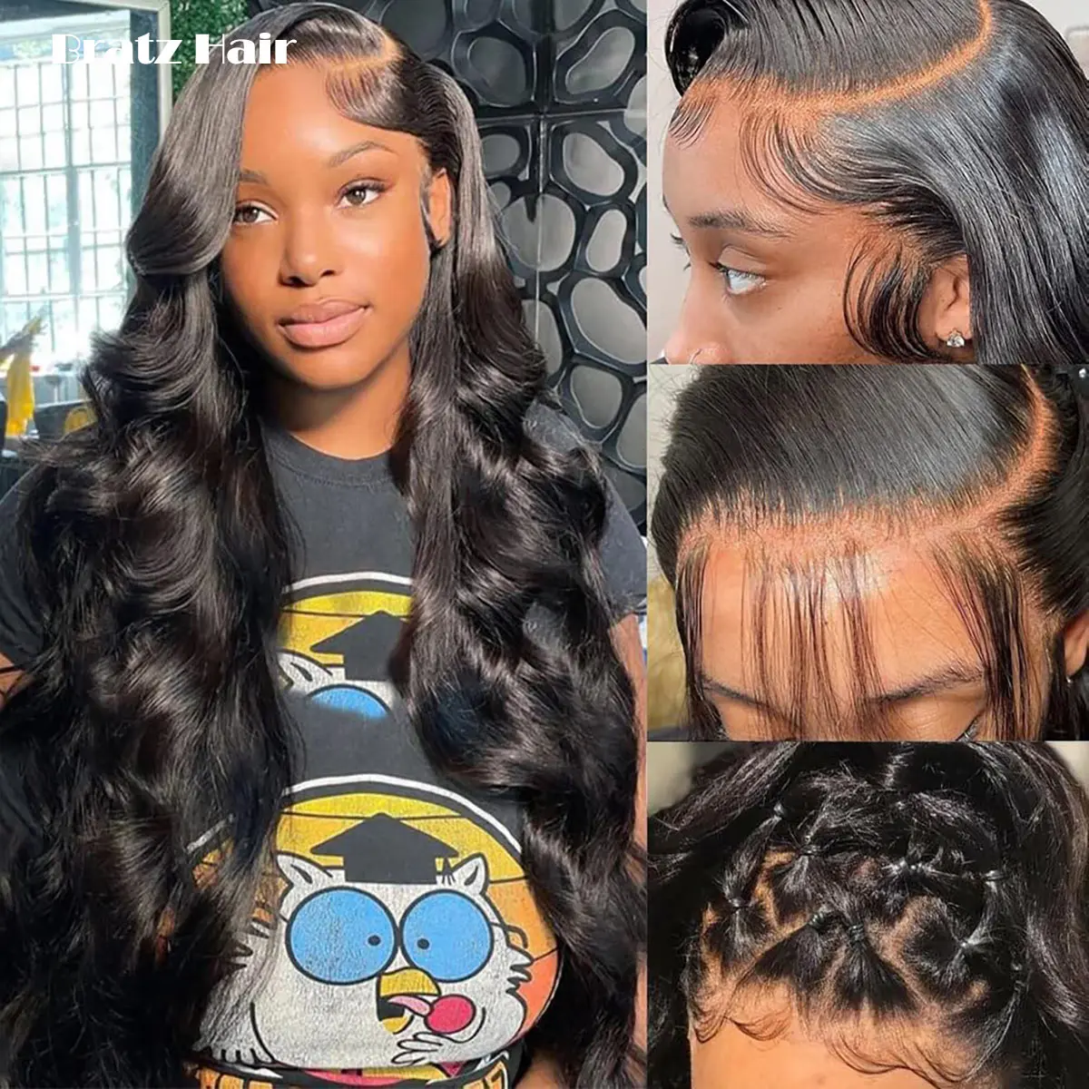 Human Hair Natural Black 5by5 Closure Glueless Wig Human Hair 13x6 13x4 HD Lace Front Bouncy Curly Glueless Wigs for Black Woman