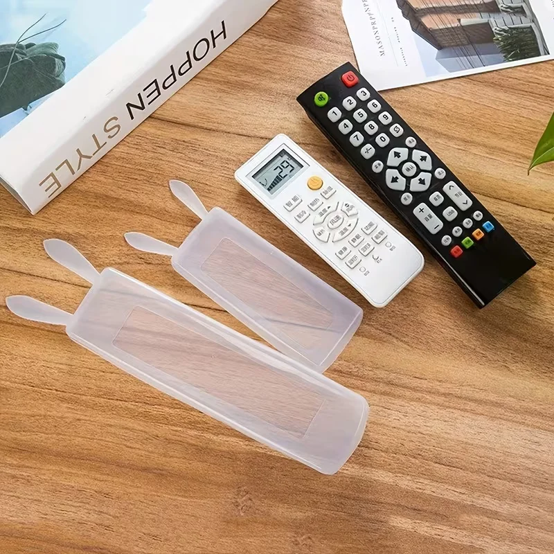 2pcs S+L Transparent Remote Control Cover - Dustproof Silicone Sleeve for TV & AC, Ergonomic Design, Scratch Protection, Durable