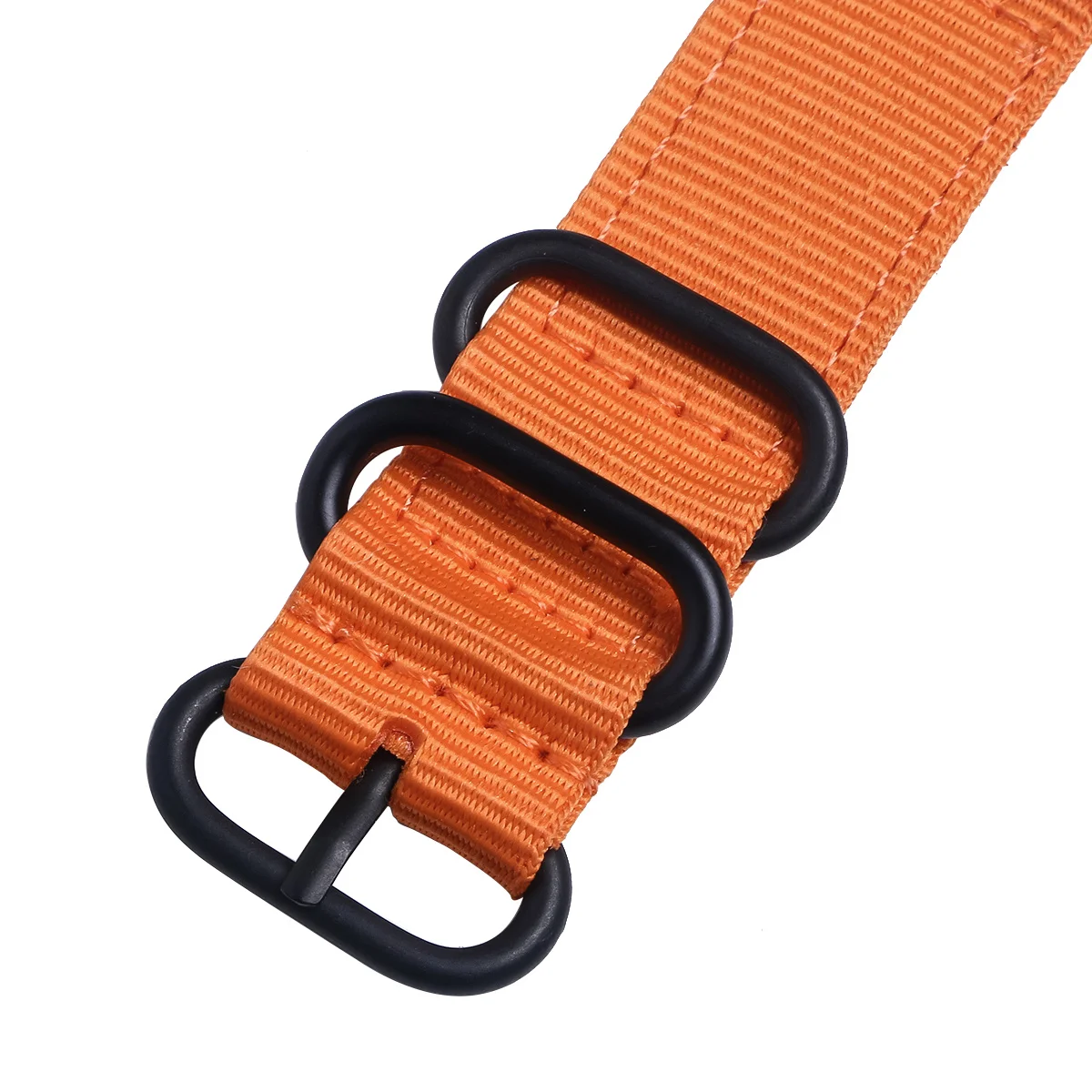 

22mm Durable Nylon Watch Strap Braided Replacement Band Orange Black Buckle Sweatproof Breathable Fitness Swimming Climbing