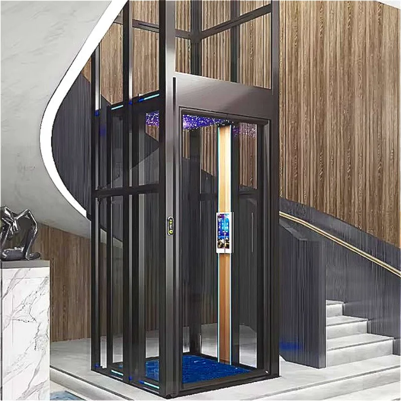 Custom Built Home Elevator 300kg 0.3m/s 3 Stops Tailored Cabin Size Door Color for Private Villa Duplex High Quality