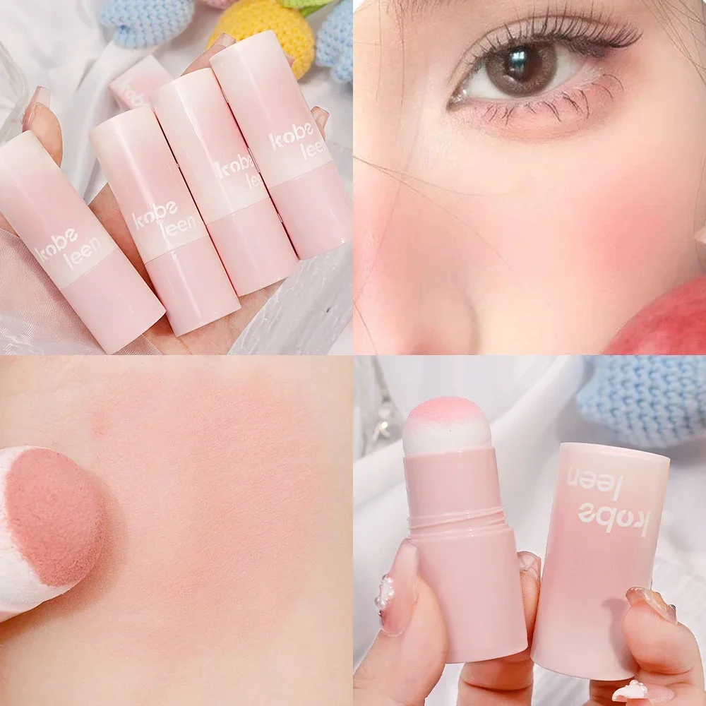 Multi-function Blush Stick Matte Peach Pink Cheek Tint Waterproof Lasting Brightening Face Contour Makeup Blush Powder Cosmetics