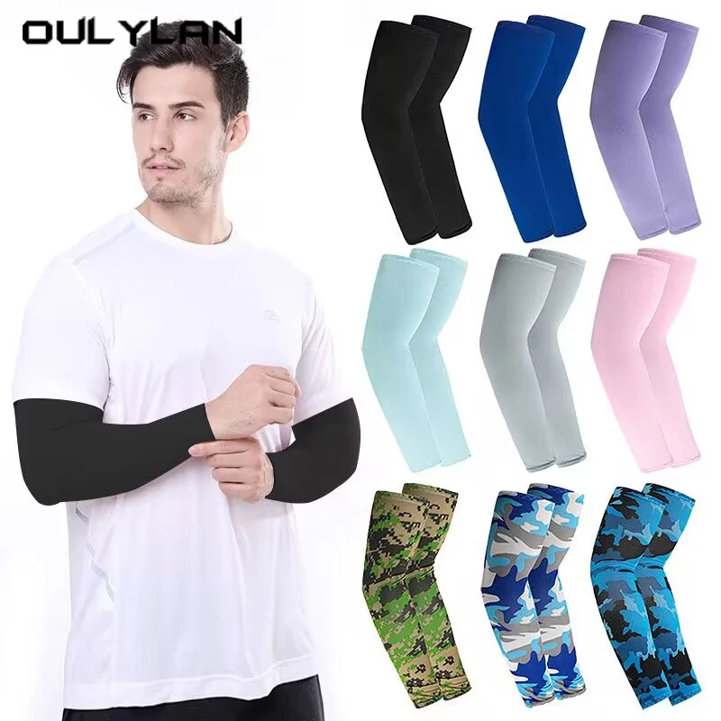 Summer Sports Sunscreen Sleeves Outdoor UV Protection Camouflage Tactical Barcer Ice Silk Breathable Cycling Sleeves