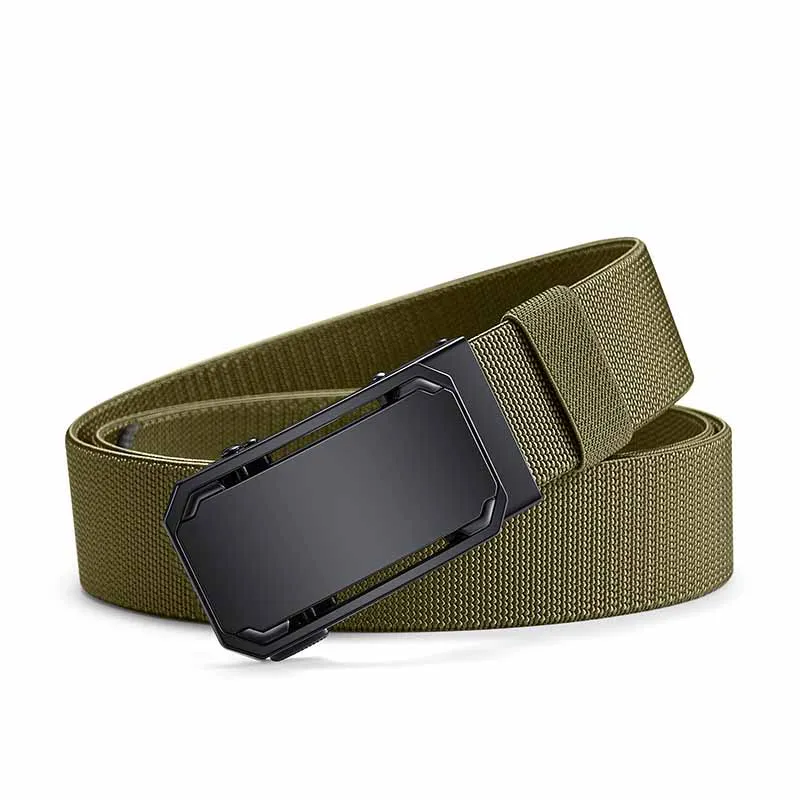 جديد الرجال أحزمة الاتجاه مرونة Edentulous تصميم الرجال سبيكة التلقائي مشبك قماش أحزمة ، في الهواء الطلق الرجال والنساء أحزمة عادية #4