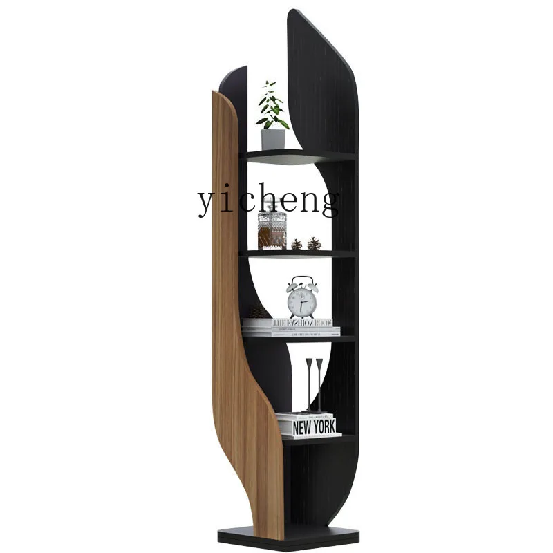 ZC corner cabinet floor-to-ceiling bookshelf living room Nordic multi-layer shelf creative corner office modern simple bookcase