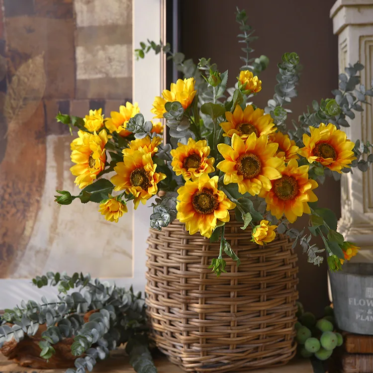 

Artificial Flowers Sunflower Creative Arrangement for Living Room Home Decor Hotel Furnishing Wedding Decoration Accessories