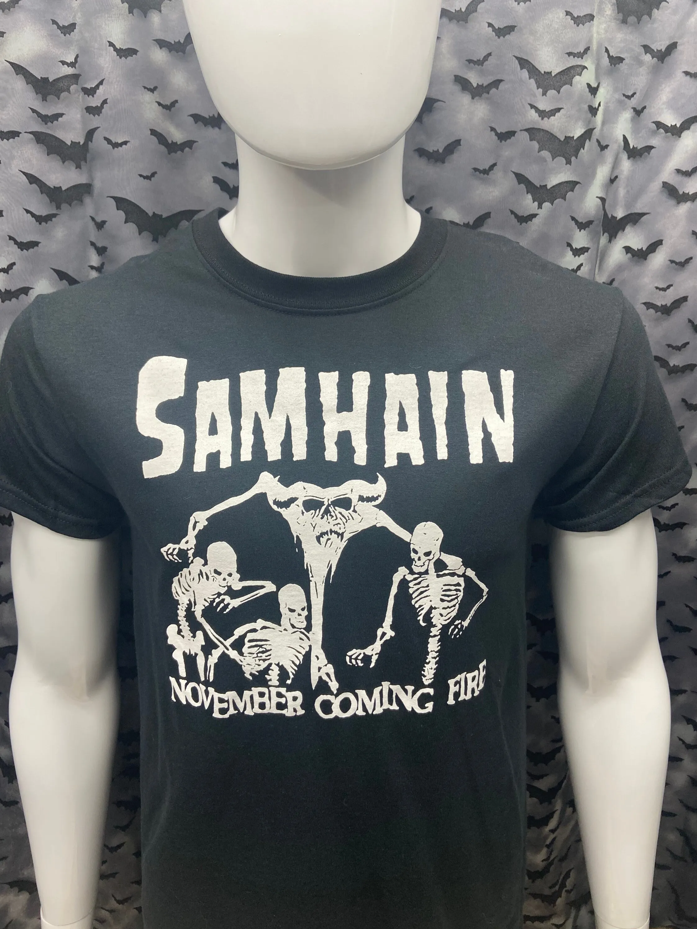 Tshirt Samhain November Coming Fire Black Horror Punk Gothic