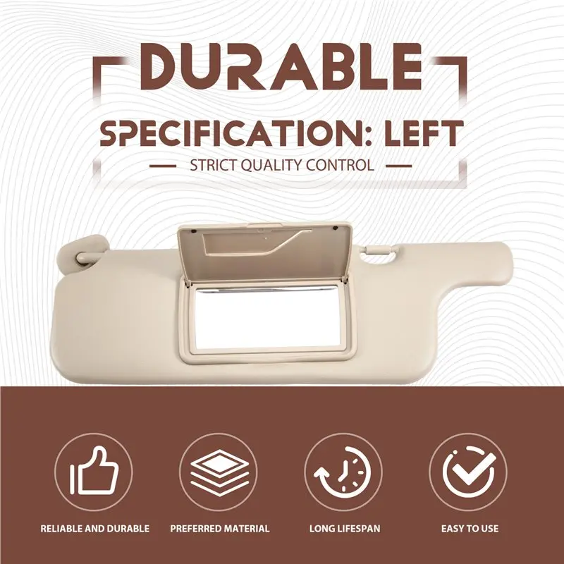 A13Z-Makeup Mirror Sun Shielding Sun Visor For Toyota Corolla 2001-2007 Car Part 74320-02730-A0 74320-02730 Left