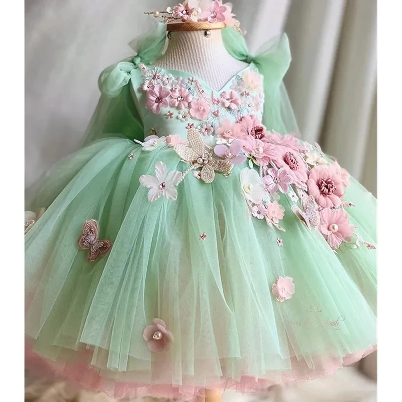 

Bow Baby Kids 1st Birthday Fantasy Dress Newborn Baptism Gown Infant Girls Party Dress Flower Girls Dresses Christmas Vestidos