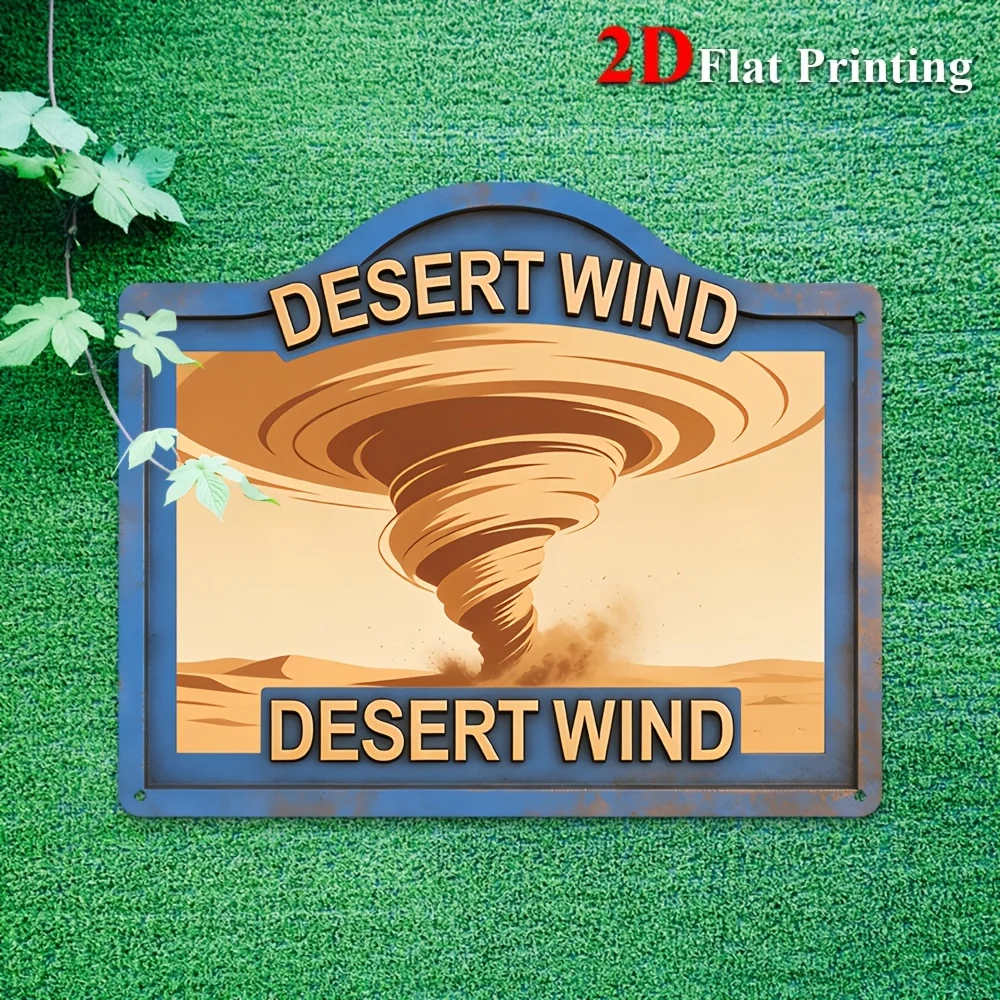 1pc 2D Flat Sign Artwork Depicting A Desert Wind Tornado, Ideal For Decorating Your Home, Office, Or Bar, Only For Decoration