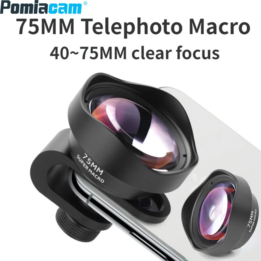 

New Super Macro Phone External Lens 75MM Macro Insect Flower Jewelry Shooting Long Focus Macro Lens