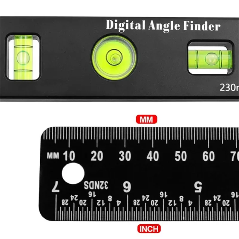 Imagem -03 - Régua de Ângulo com Display Digital em Transferidor de Níveis de Bolha Display Lcd Ferramenta de Medição de Ângulo Acessórios para Trabalhar Madeira