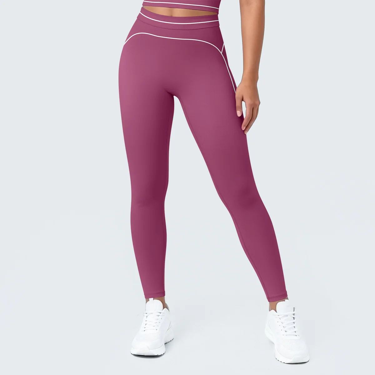 Women Color Block Brushed Yoga Pants, Sexy High Waist Tight Outdoor Running Fitness Leggings