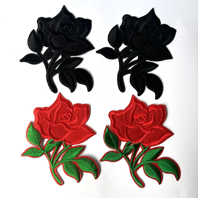 10 Stück bestickte Rosen-Blumen-Patches zum Aufbügeln, modische Kleidung, Aufkleber, Applikation für DIY-Bekleidung, Nähen, Kleidungszubehör – Detail 1
