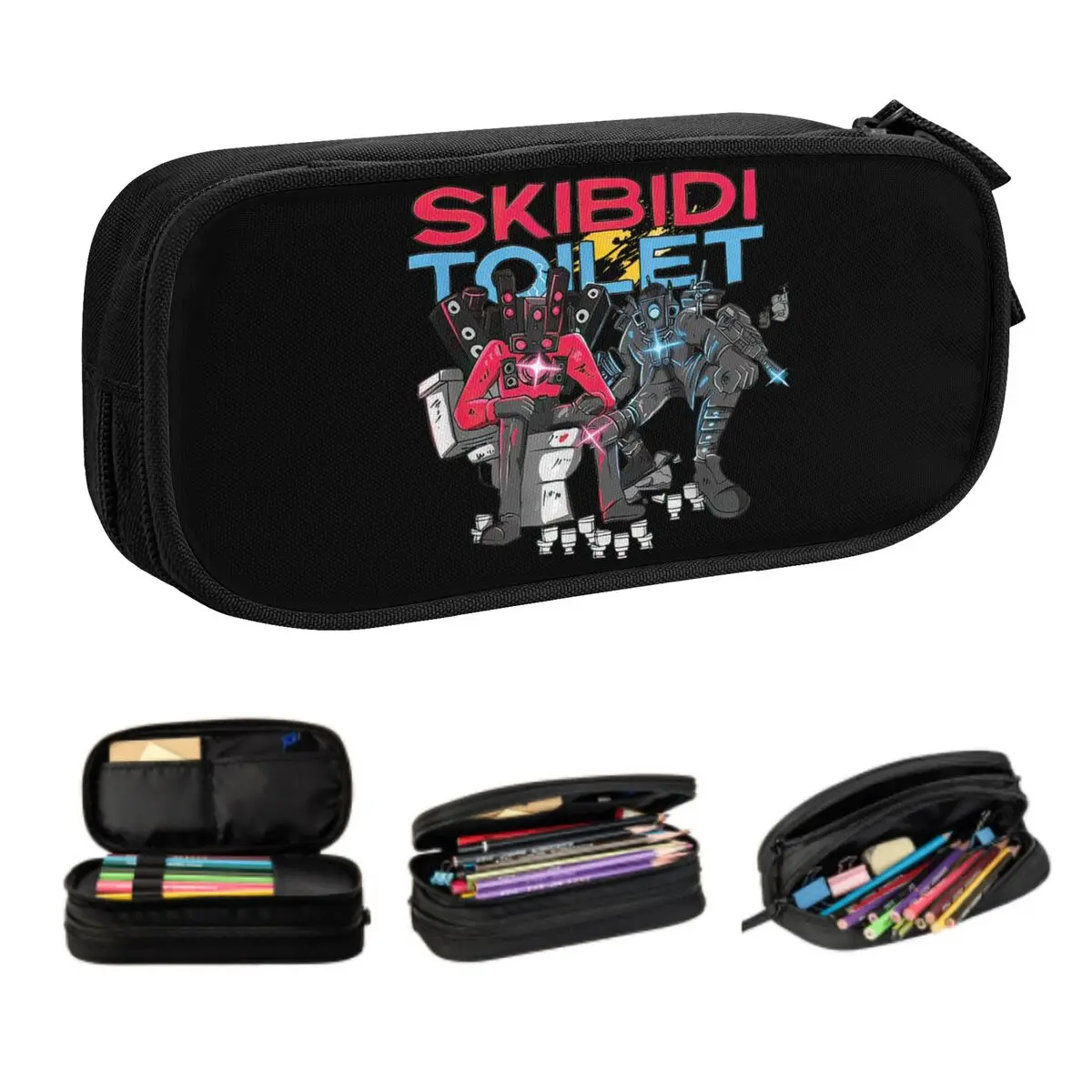 Custom Hot Game Titan Speakerman Skibidi Toilet School Pencil Case Boys Gilrs Big Capacity Pencil Box Students Stationery