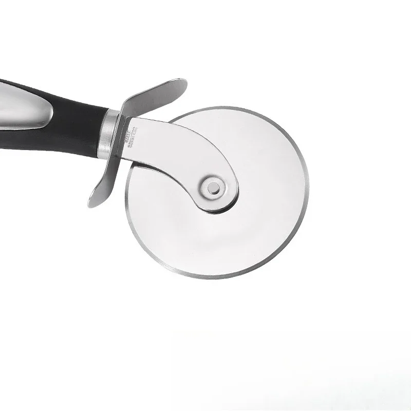 Pizza Wheel Stainless Steel Pizza Spatula Two Piece Set Medium Handle Round Single Wheel Medium Cake Cutter Baking Kitchen Tools