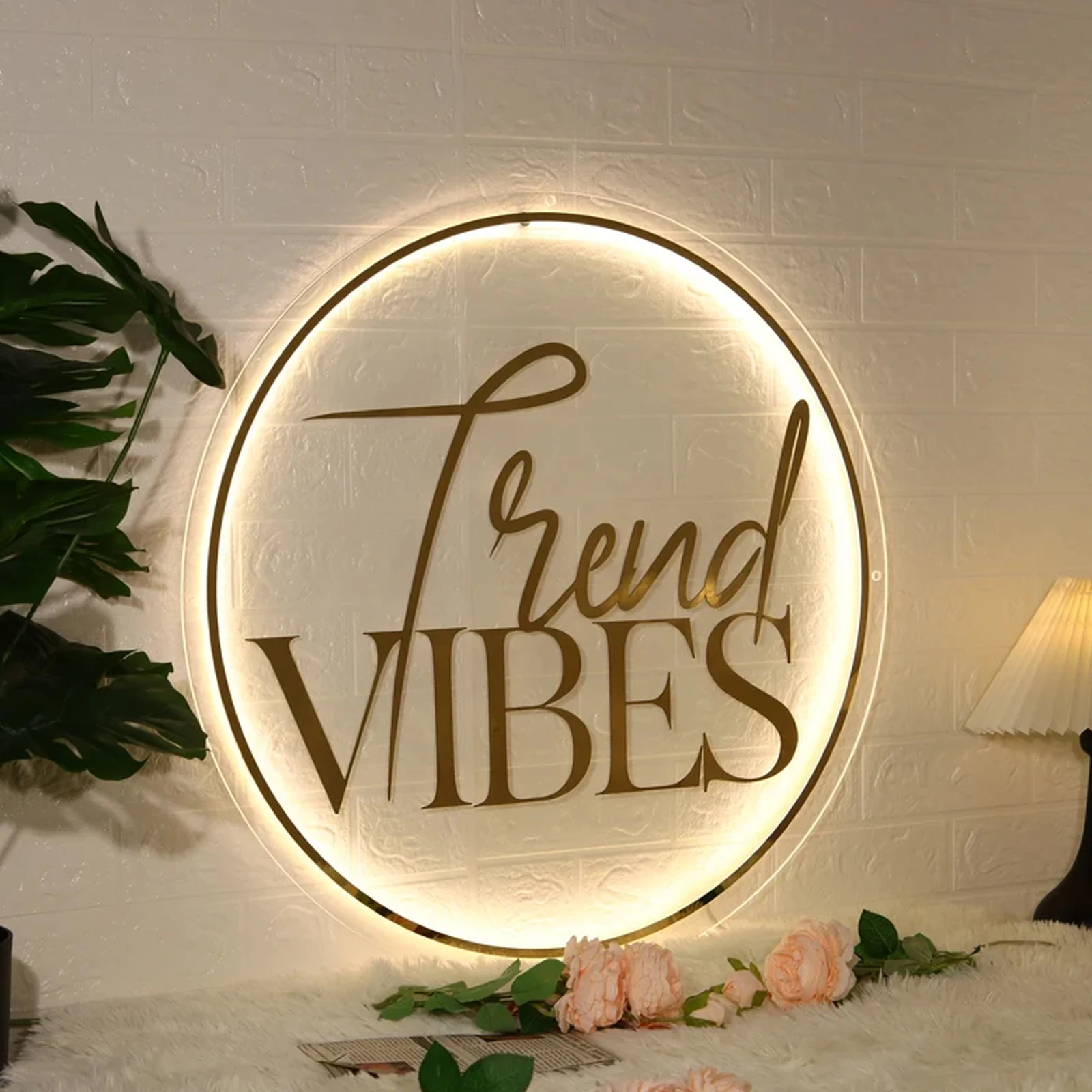 Custom Personalized Circle Acrylic Business Logo Sign  Hair Salon Cafe Bar Welcome Sign Round Front Door Sign Name Sign Decor