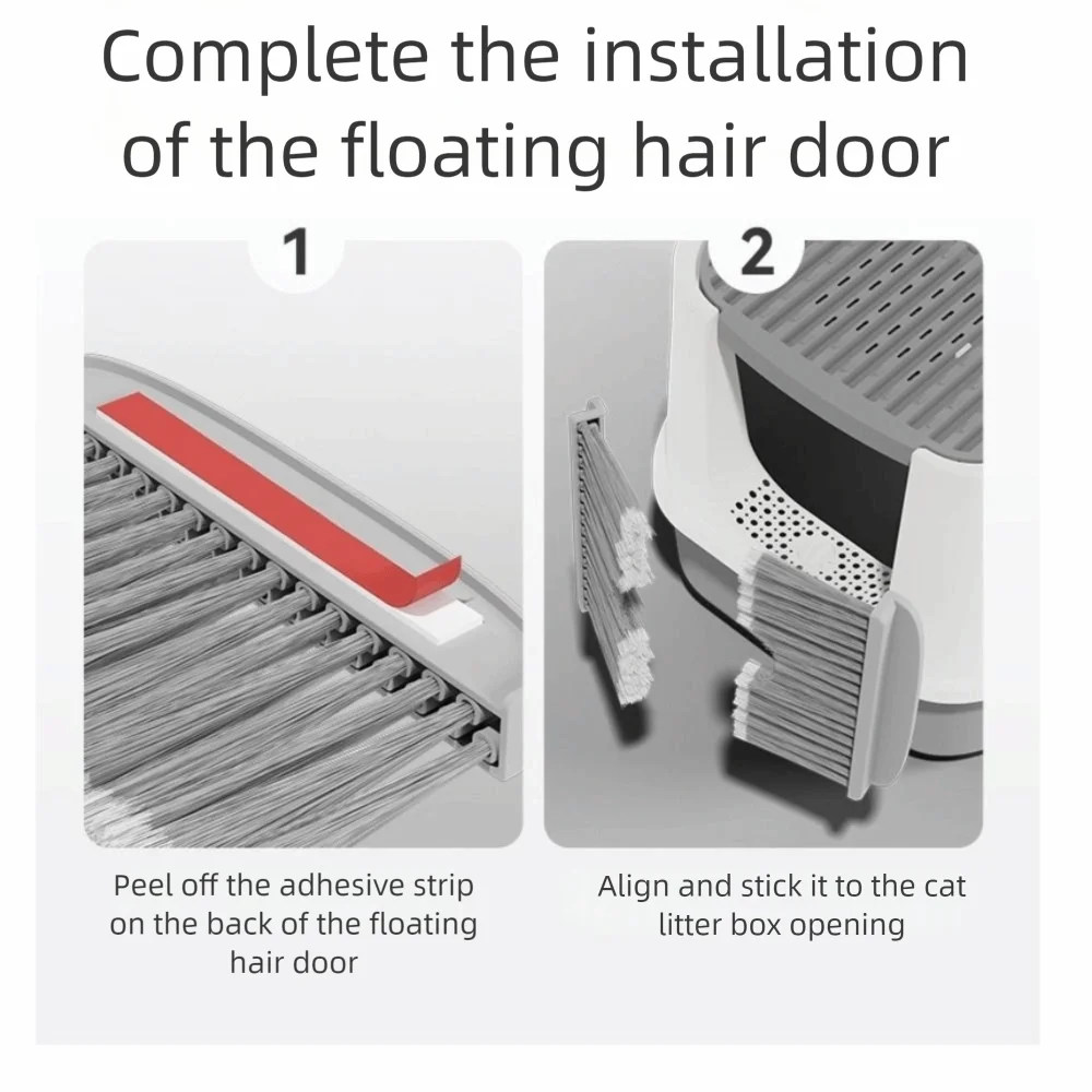 Effective Cat Floating Hair Door Professional Multifunctional Litter Box Door Brush Self-adhesive Pet Hair Removal Brush
