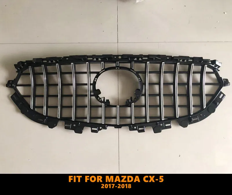 ABS Front Black Middle Grille Racing Grills GT&Diamond Star Style Fit For Mazda CX-5 CX5 2017-2018 Year