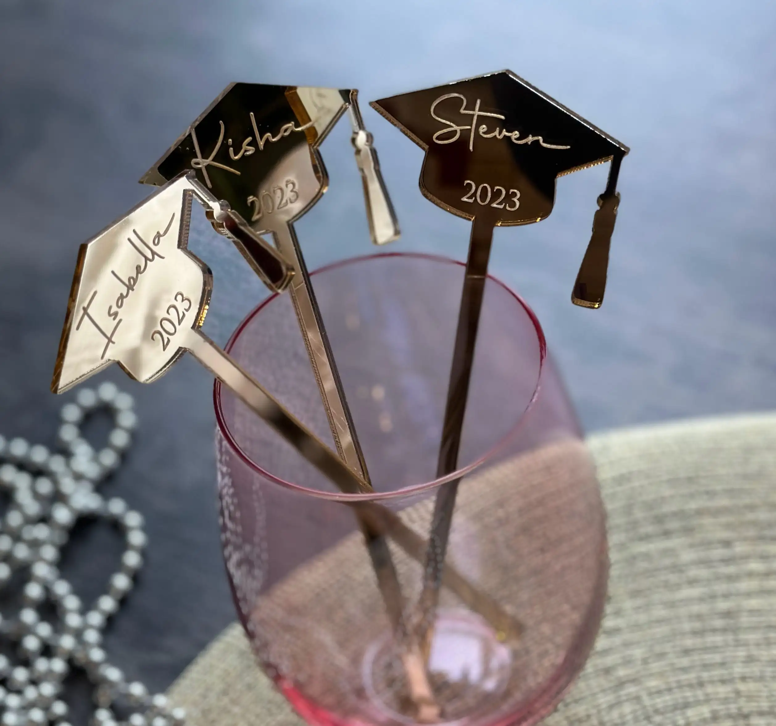 

10/20/30/50Pcs Custom graduation Graduation PARTY Drink stirrers Class stirrers Personalized drink decor Graduation 2024