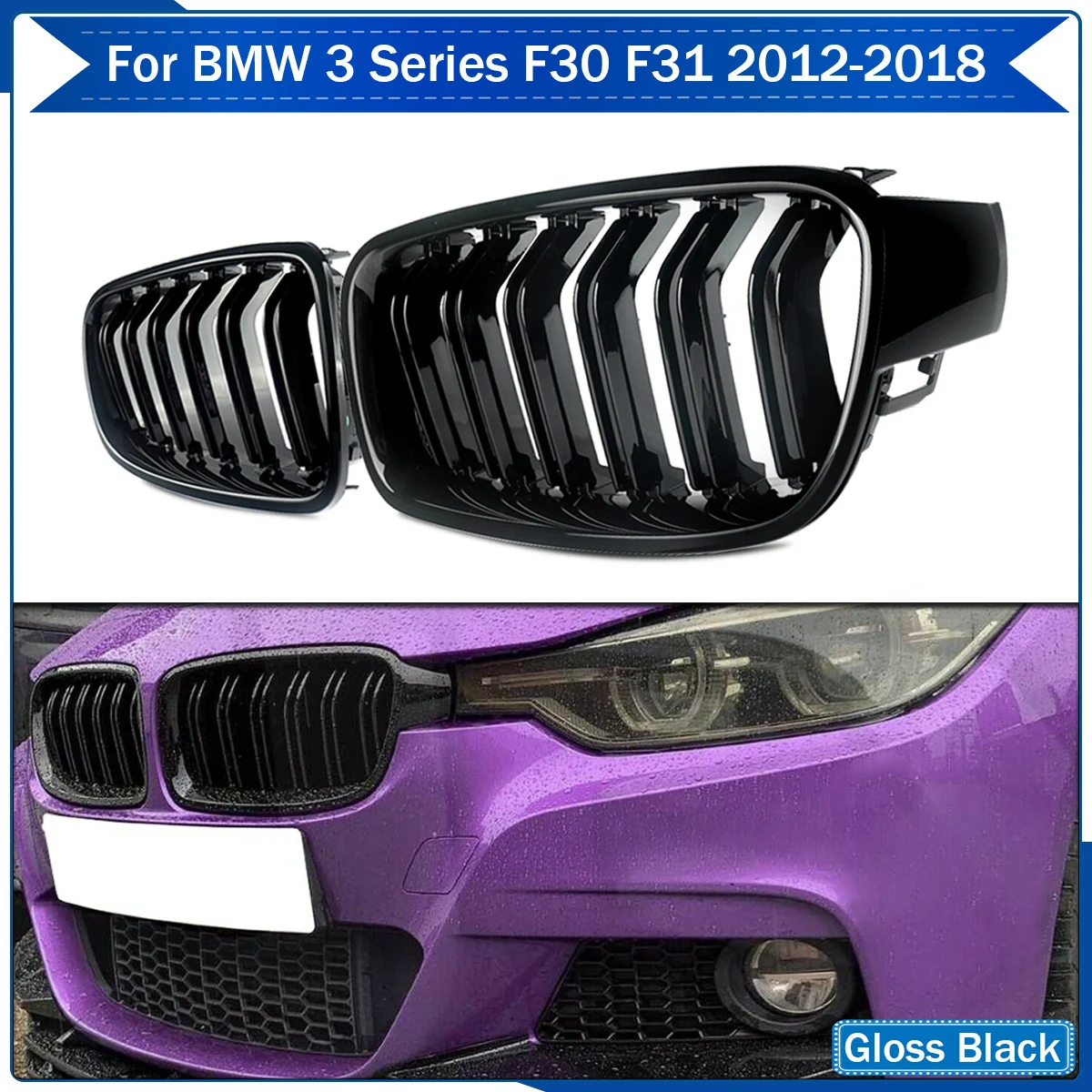 

Magickit A Pair Kidney Grills For BMW 3 Series F30 F31 F35 320i 325i 328i 2013-2019 Racing Grills Car Accessories Replacement