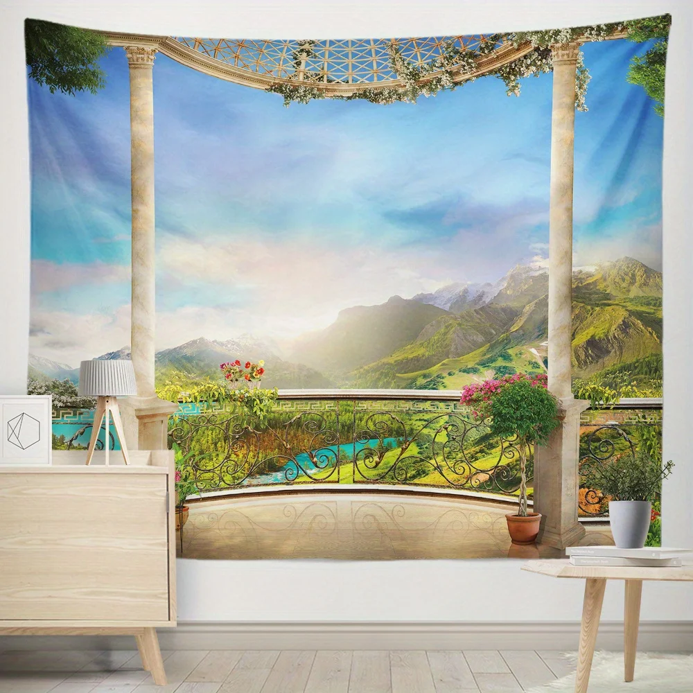 

Scenic Mountain Tapestry Background Cloth Hanging Cloth Bedroom Bedside Decorative Wall Cloth Rental Dormitory Tapestry