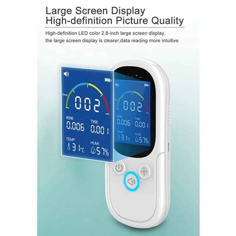 JMS12 with Temperature and Humidity Display, Air Quality Detector, Formaldehyde Tester, Indoor Environment Monitori 2026 Upgrad