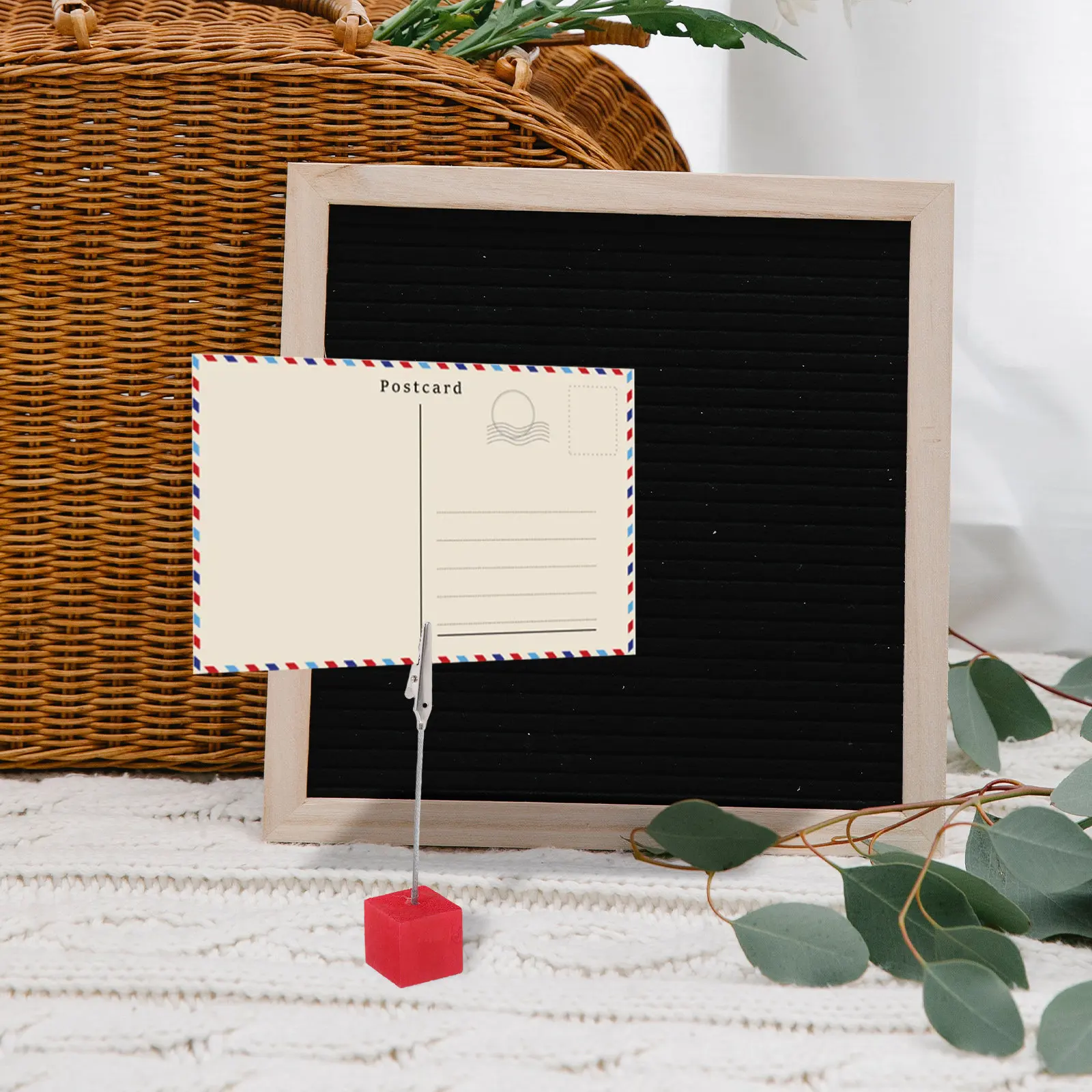 8Pcs Wooden Memo Holder Desk Clip with Ball Base Pinewood Stand Stainless Steel Crocodile Clip for Notes Photos Messages Space