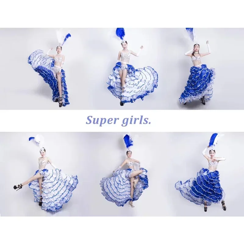 Opening Dance Performance, Stage Performance, Double-sided Skirt, Cosplay Costumes 1-piece Set