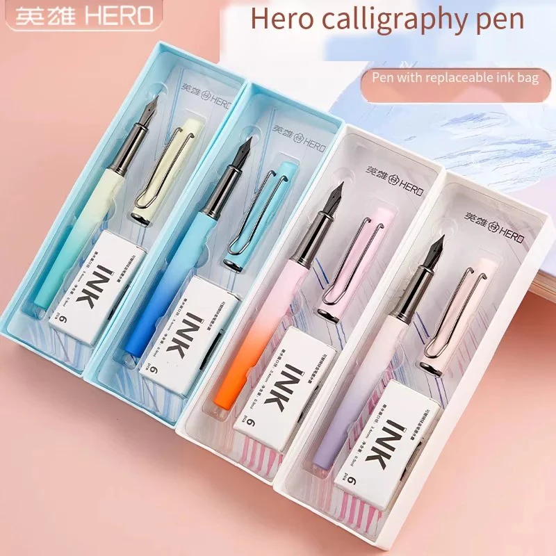 

Hero P309 Skin-Feel Metal Pen Body Student Calligraphy Fountain Pen with Hidden Nib - High Aesthetic Stationery
