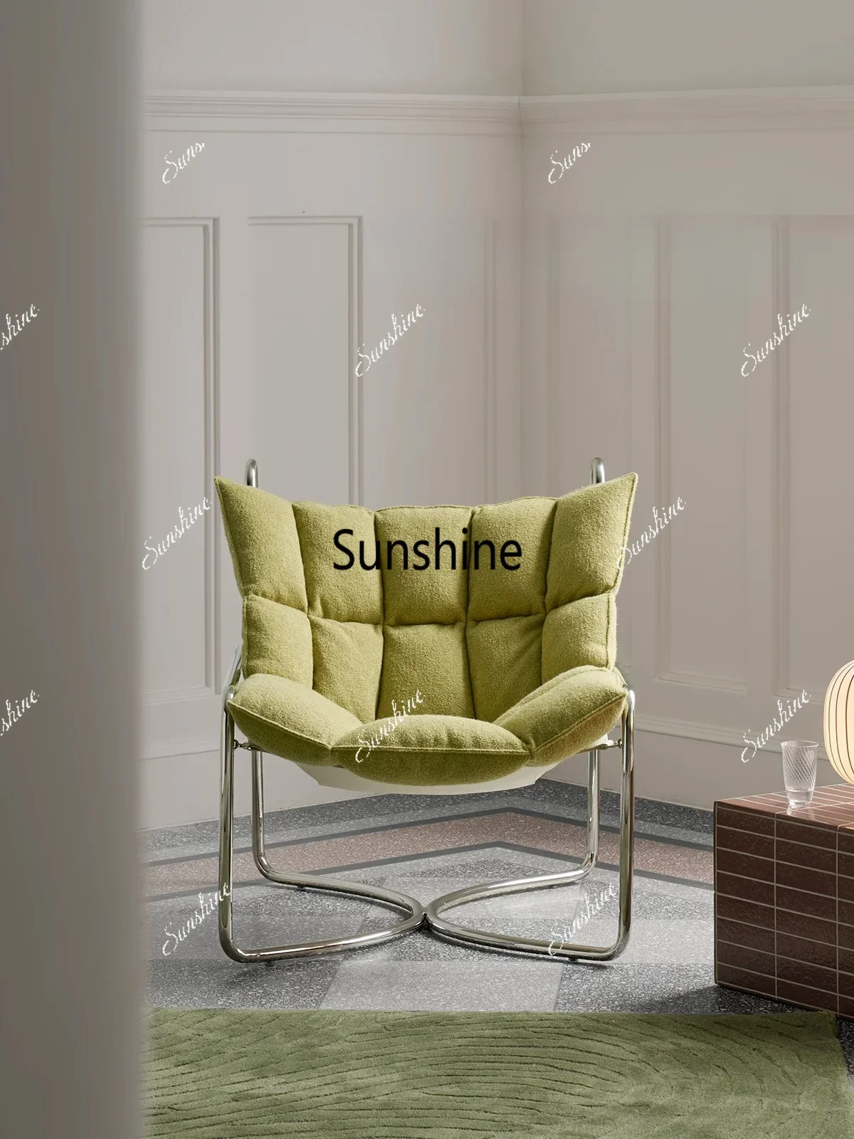

Modern simple living room lazy sofa removable and washable fabric leisure recliner